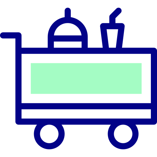 푸드 트롤리 Detailed Mixed Lineal color icon