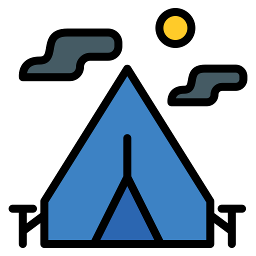캠핑 텐트 Generic Outline Color icon