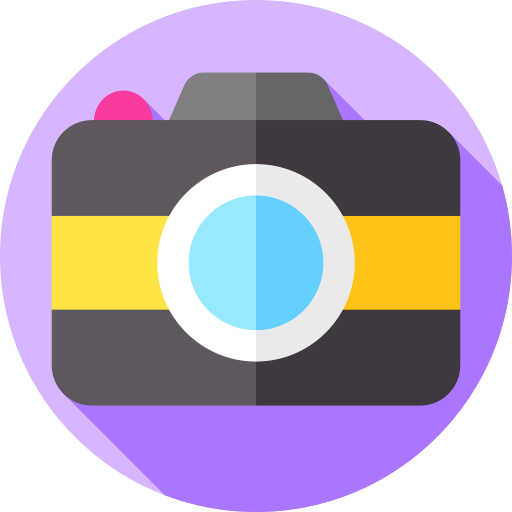cámara Flat Circular Flat icono