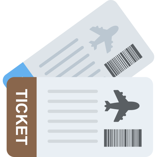 biglietto aereo Flat Color Flat icona