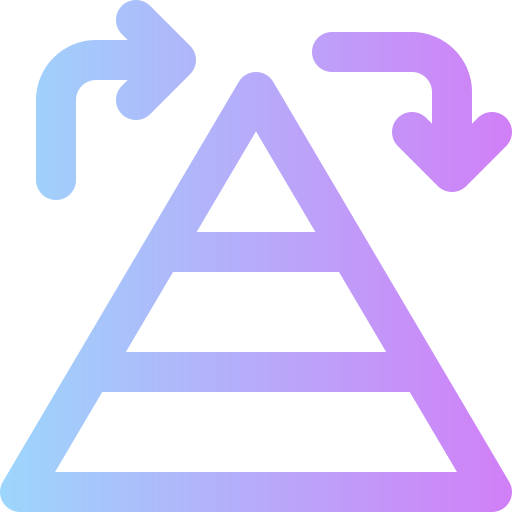 gráfico piramidal Super Basic Rounded Gradient icono