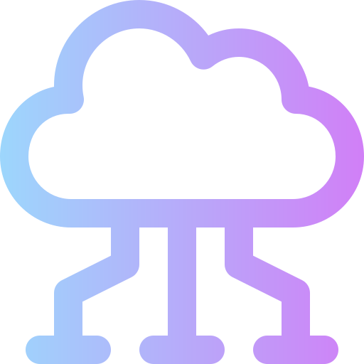 datos en la nube Super Basic Rounded Gradient icono