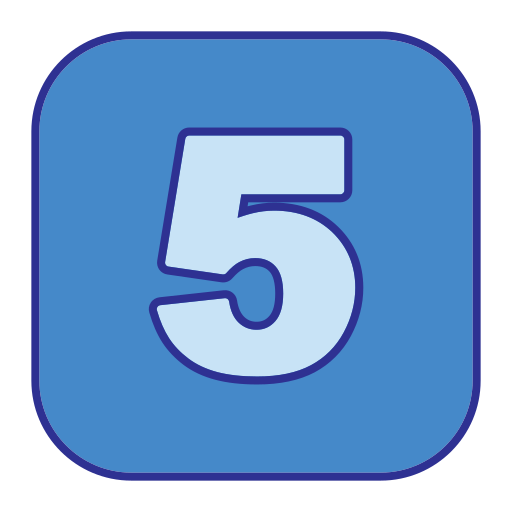 pięć Generic Blue ikona