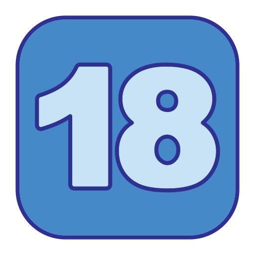 osiemnaście Generic Blue ikona
