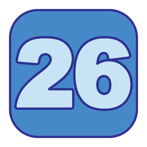 dwadzieścia sześć Generic Blue ikona