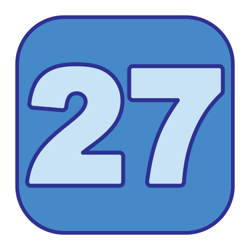 vinte e sete Generic Blue Ícone