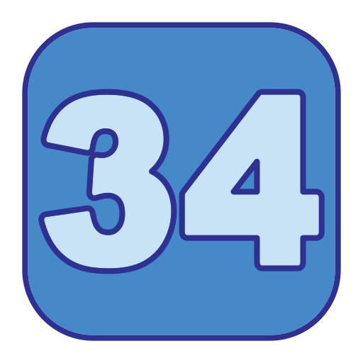 treinta y cuatro Generic Blue icono