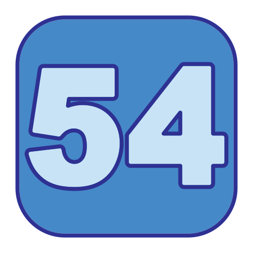 cincuenta y cuatro Generic Blue icono