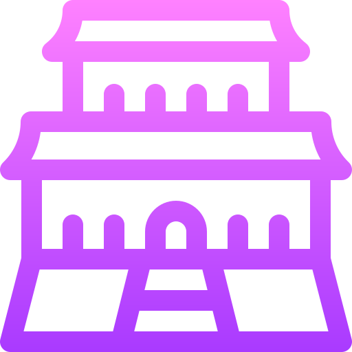 Chinese temple Basic Gradient Lineal color icon