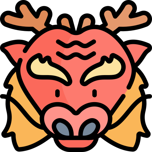 Dragon Kawaii Lineal color icon