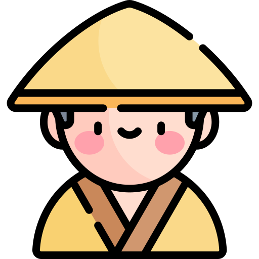 cappello di bambù Kawaii Lineal color icona