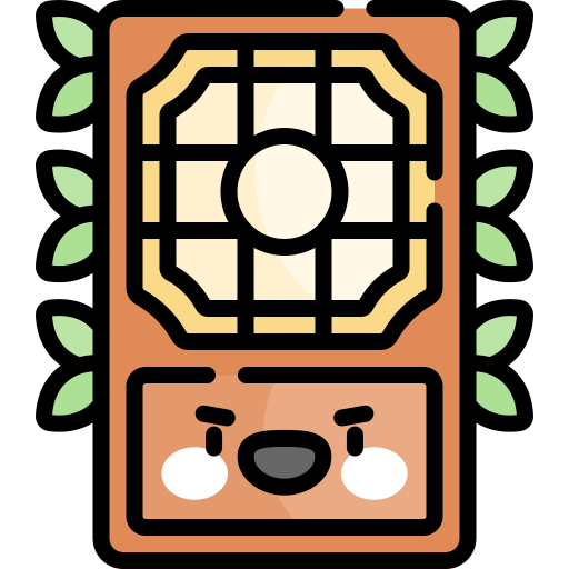 puerta Kawaii Lineal color icono