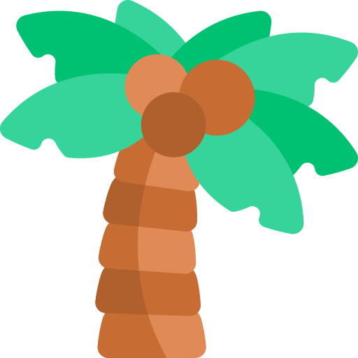 palmboom Kawaii Flat icoon