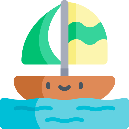 velero Kawaii Flat icono