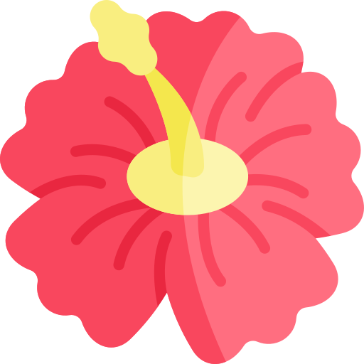 hibisco Kawaii Flat icono