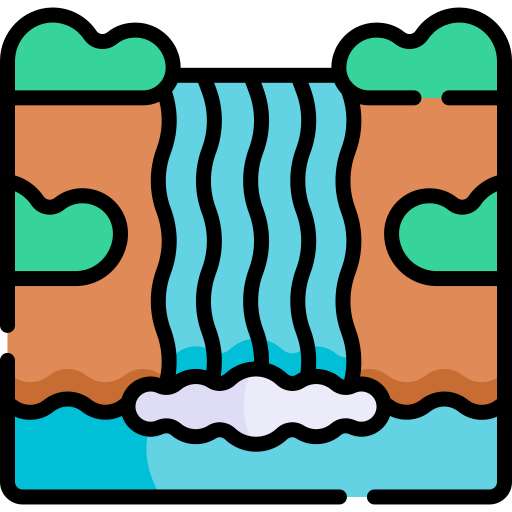 waterval Kawaii Lineal color icoon