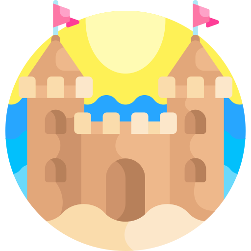 Sand castle Detailed Flat Circular Flat icon