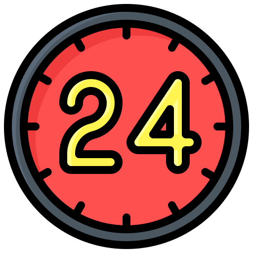 reloj de 24 horas Generic Outline Color icono