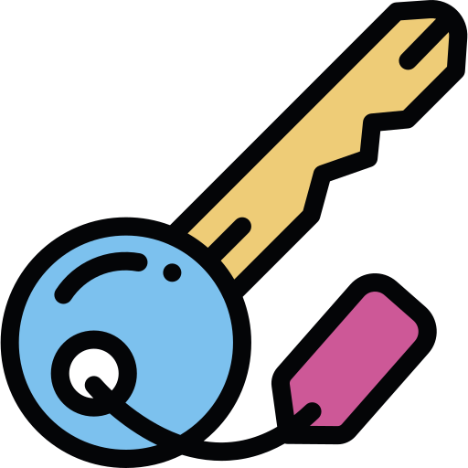 Key Detailed Rounded Lineal color icon