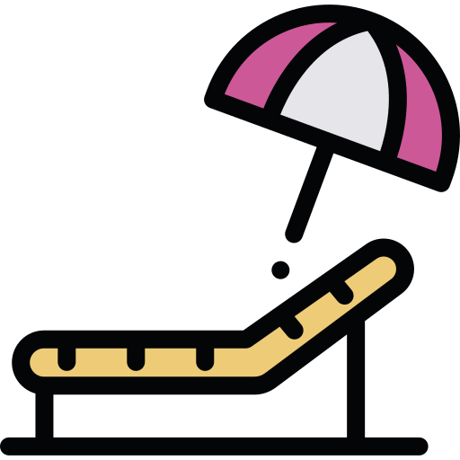 Beach chair Detailed Rounded Lineal color icon
