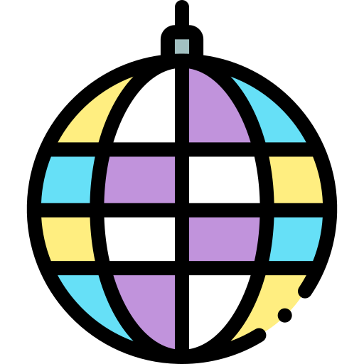 palla da discoteca Detailed Rounded Lineal color icona