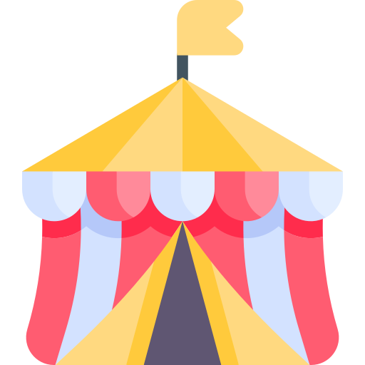 Circus tent Kawaii Flat icon