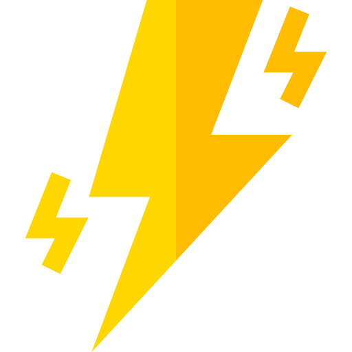 Lightning bolt Basic Straight Flat icon