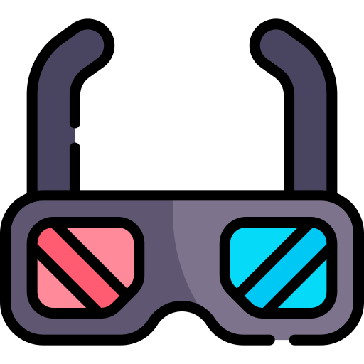 3d glasses Kawaii Lineal color icon