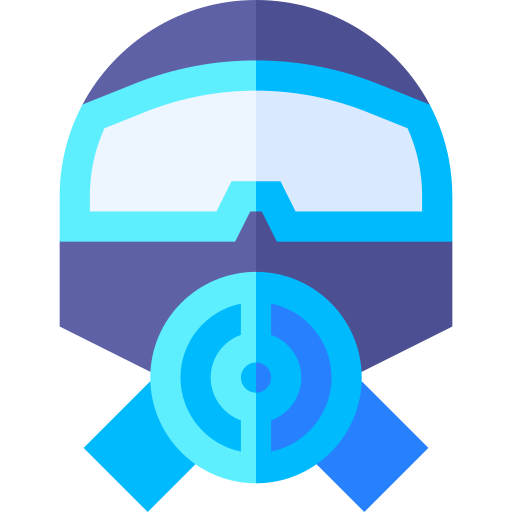 Gas mask Basic Straight Flat icon