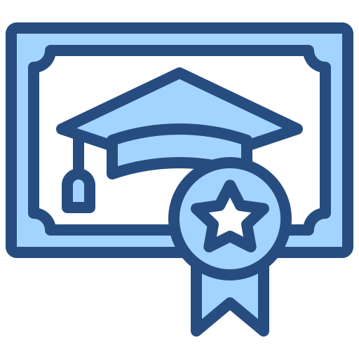 졸업 증서 Generic Blue icon