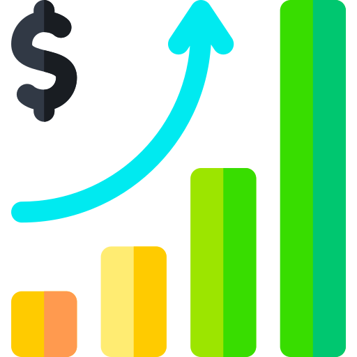 Growth Basic Rounded Flat icon