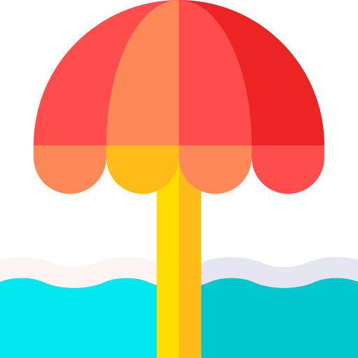 Beach umbrella Basic Straight Flat icon