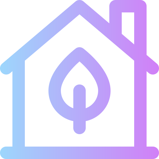 Eco house Super Basic Rounded Gradient icon