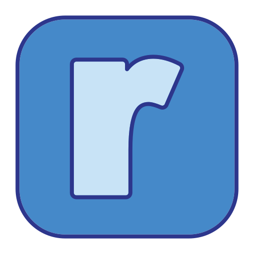 Letter r Generic Blue icon