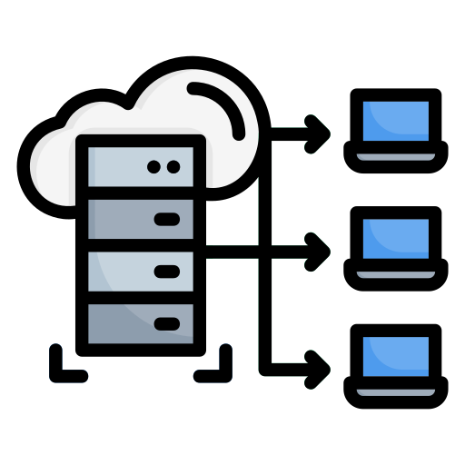 dati cloud Generic Outline Color icona