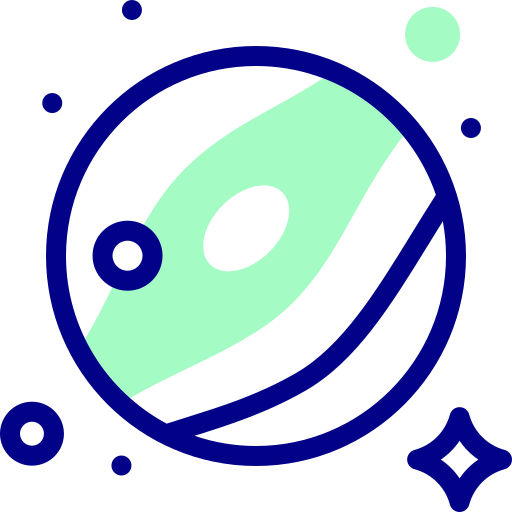 planet Detailed Mixed Lineal color icon