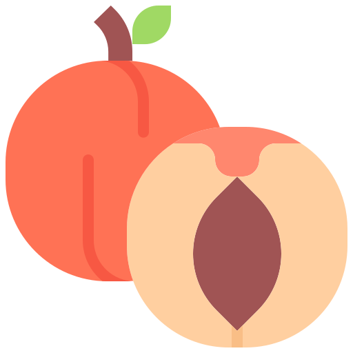 桃 Coloring Flat icon
