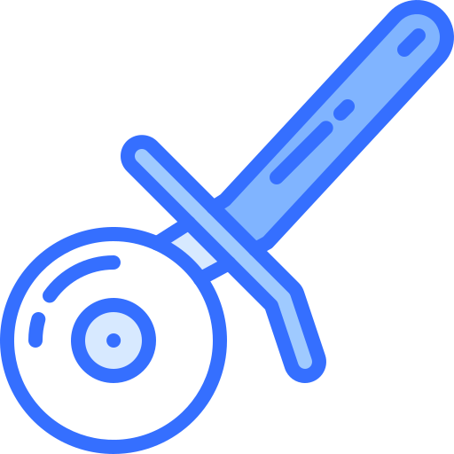 Pizza knife Coloring Blue icon