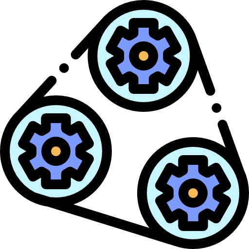 ruedas dentadas Detailed Rounded Lineal color icono