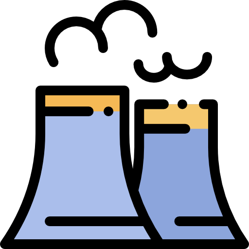 Nuclear plant Detailed Rounded Lineal color icon