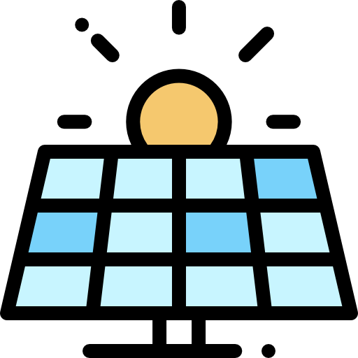 Solar panel Detailed Rounded Lineal color icon