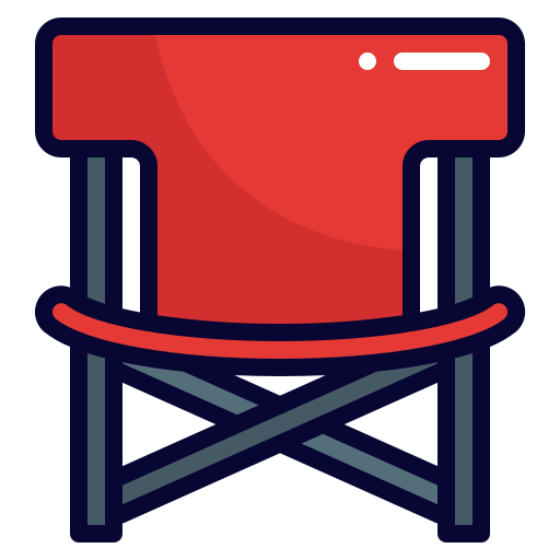 Camping chair Generic Outline Color icon