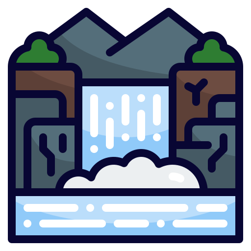 Waterfall Generic Outline Color icon