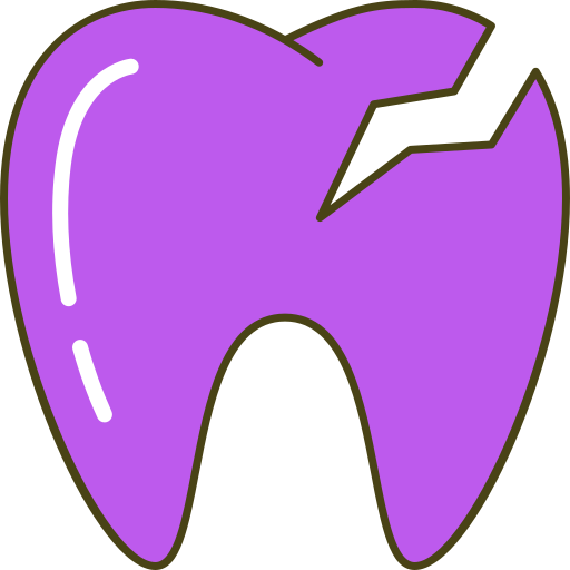 dente rotto Generic Thin Outline Color icona