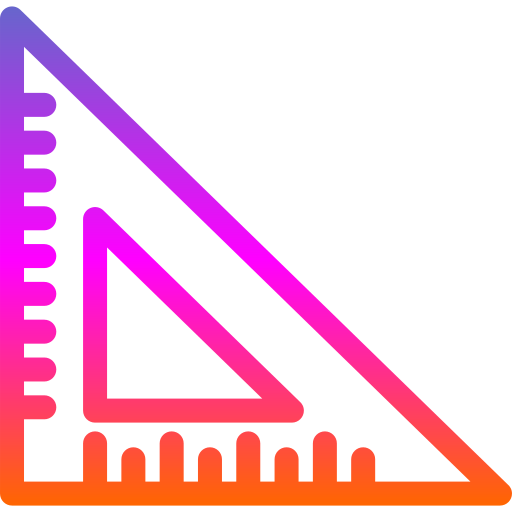 Triangular ruler Generic Gradient icon