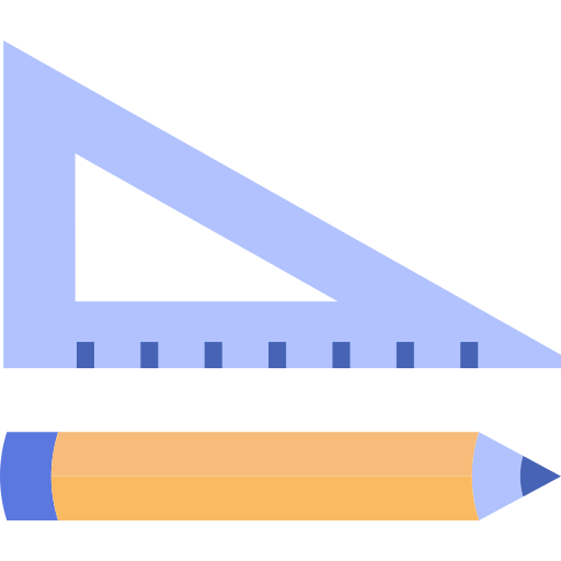 Pencil and ruler Generic Flat icon