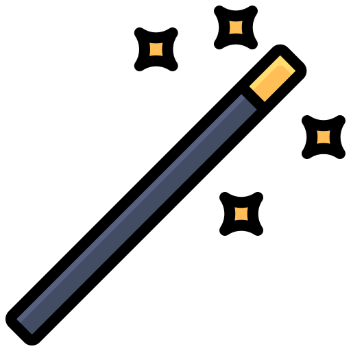 Magic wand Generic Outline Color icon