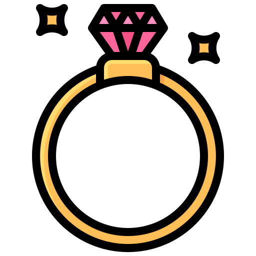 anillo de compromiso Generic Outline Color icono