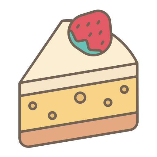 pastel de fresa Generic Outline Color icono