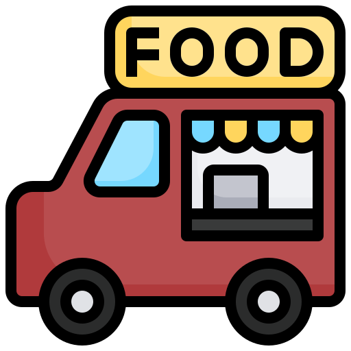 ciężarówka z żywnością Surang Lineal Color ikona